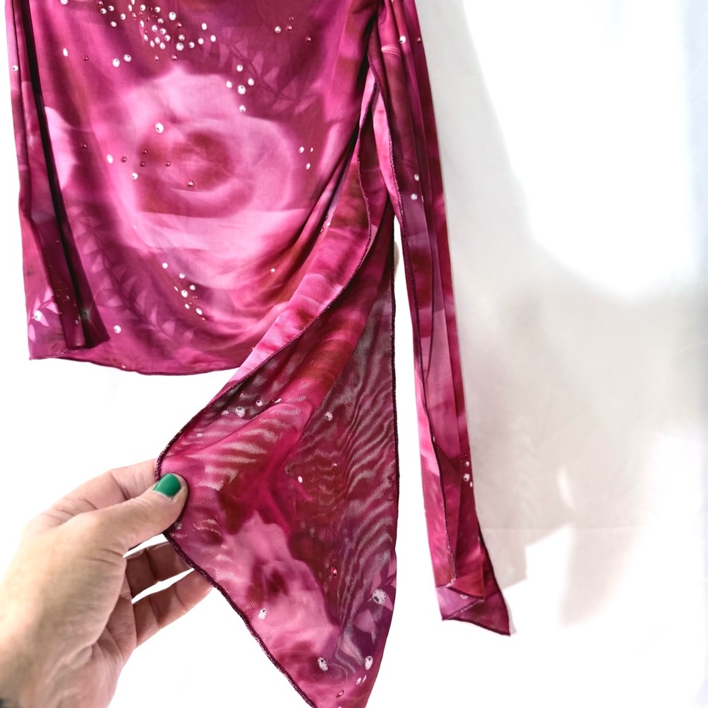 NWT Outcast “Eliza” Vibrant Pink/Magenta Floral Rose Print Mini Skirt Size Small - Picture 8 of 15